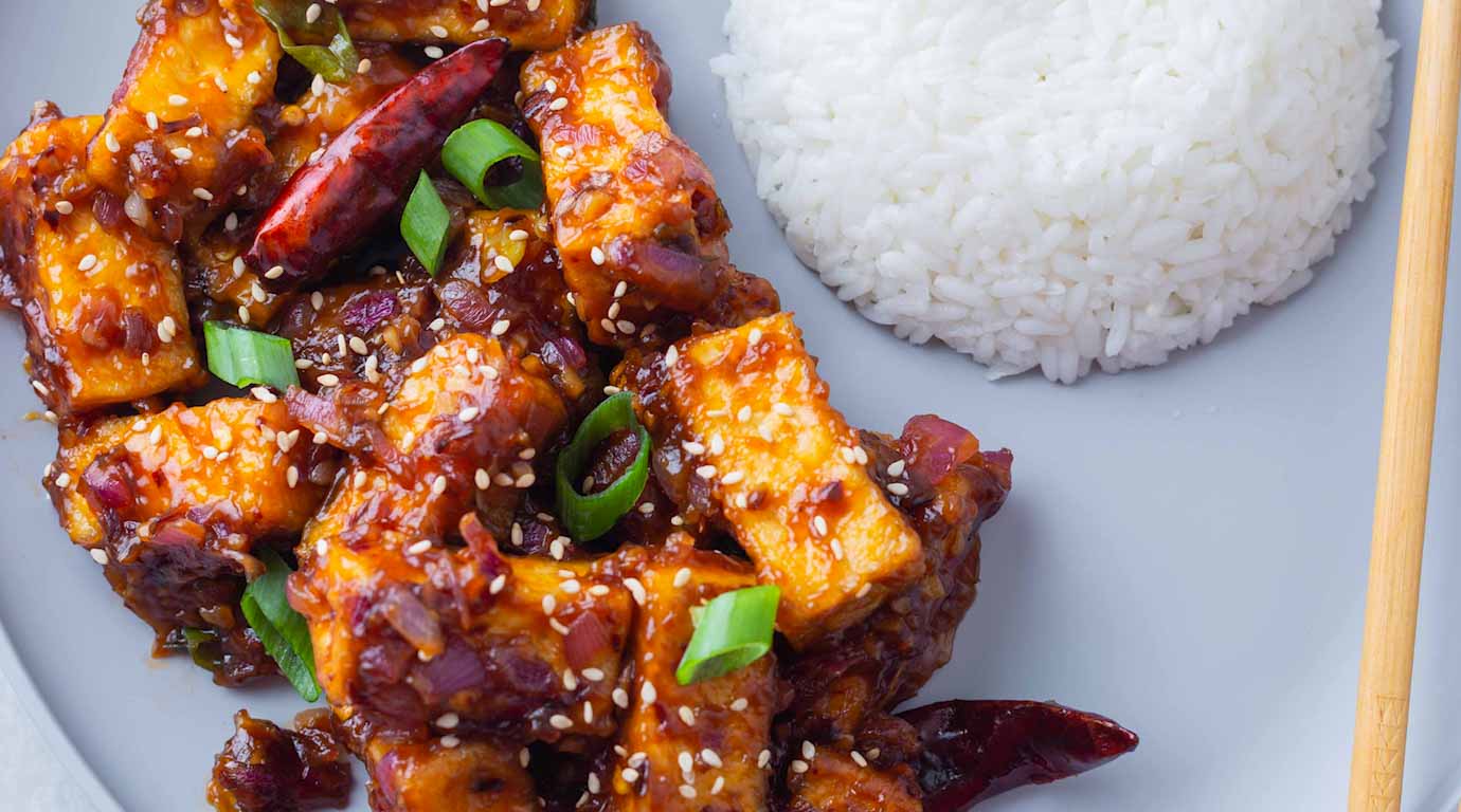 Air fried Tofu with Sweet and Chili sauce - Chili in a pod